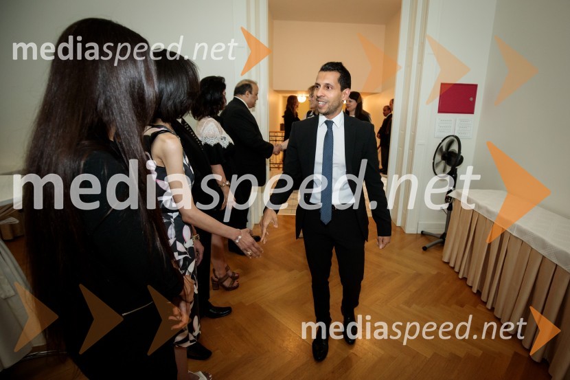  Yasmine Akef, tretja sekretartka, veleposlaništvo Arabske Republike Egipt;  Nermeen Sayed;  Sherin Barakat;  Youssef Diaeldin Mekkawy, veleposlanik Arabske republike Egipt;  ... Egiptovski nacionalni dan, praznovanje in sprejem egiptovskega veleposlanika