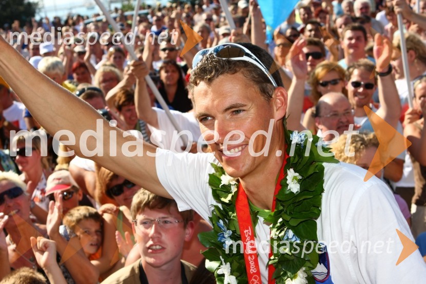 Vasilij Žbogar, olimpijski jadralecSprejem Vasilija Žbogarja v Izoli