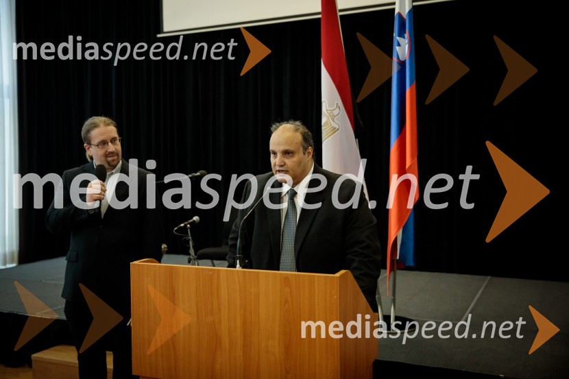  Ugo Sambi, tajnik, veleposlaništvo Arabske republike Egipt;  Youssef Diaeldin Mekkawy, veleposlanik Arabske republike EgiptEgiptovski nacionalni dan, praznovanje in sprejem egiptovskega veleposlanika
