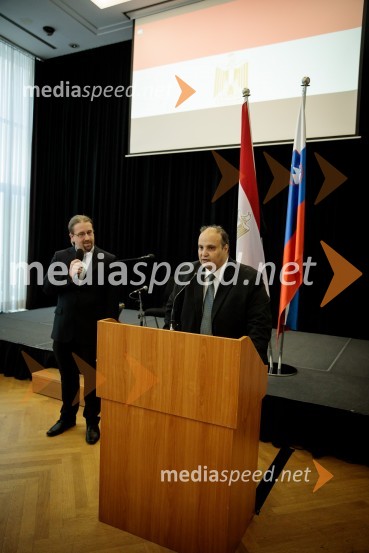  Ugo Sambi, administrator, veleposlaništvo Arabske republike Egipt;  Youssef Diaeldin Mekkawy, veleposlanik Arabske republike EgiptEgiptovski nacionalni dan, praznovanje in sprejem egiptovskega veleposlanika