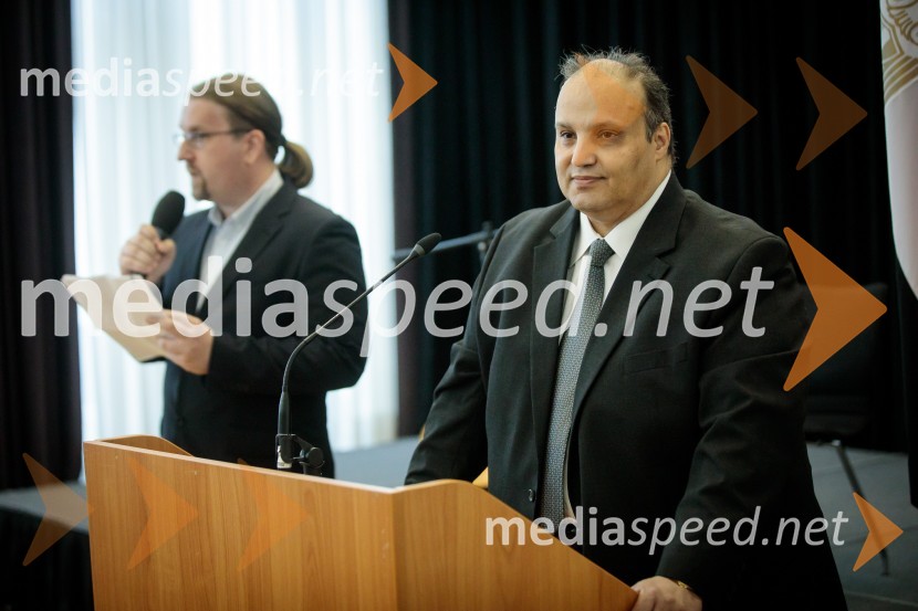  Ugo Sambi, administrator, veleposlaništvo Arabske republike Egipt;  Youssef Diaeldin Mekkawy, veleposlanik Arabske republike EgiptEgiptovski nacionalni dan, praznovanje in sprejem egiptovskega veleposlanika