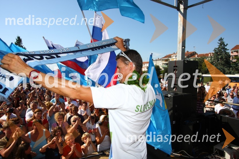 Vasilij Žbogar, olimpijski jadralecSprejem Vasilija Žbogarja v Izoli