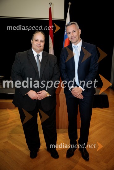  Youssef Diaeldin Mekkawy, veleposlanik Arabske republike Egipt;  Esad Čeman, Stroja Trade d.o.o.Egiptovski nacionalni dan, praznovanje in sprejem egiptovskega veleposlanika