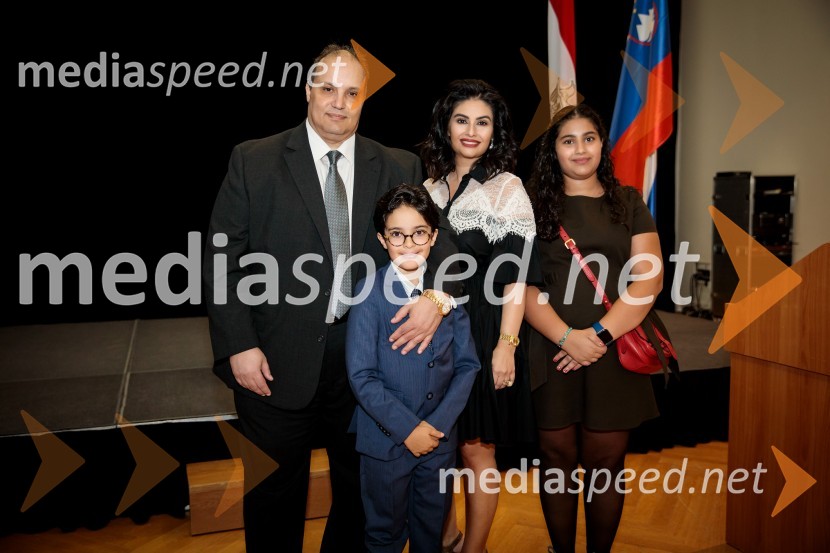  Youssef Diaeldin Mekkawy, veleposlanik Arabske republike Egipt;  Ali Mekkawy;  Nelly Mekkawy;  Sherin BarakatEgiptovski nacionalni dan, praznovanje in sprejem egiptovskega veleposlanika