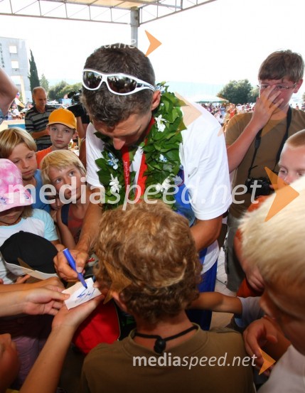 Vasilij Žbogar, olimpijski jadralecSprejem Vasilija Žbogarja v Izoli