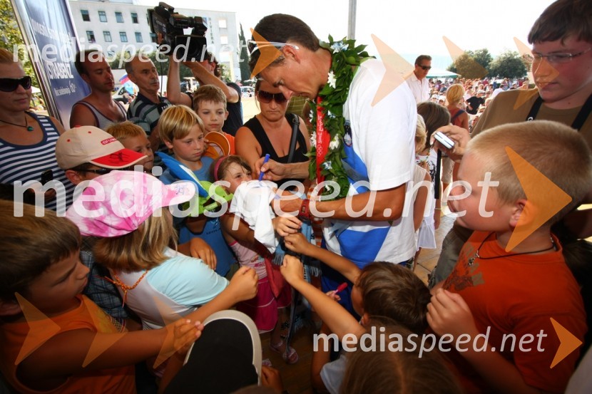 Vasilij Žbogar, olimpijski jadralecSprejem Vasilija Žbogarja v Izoli