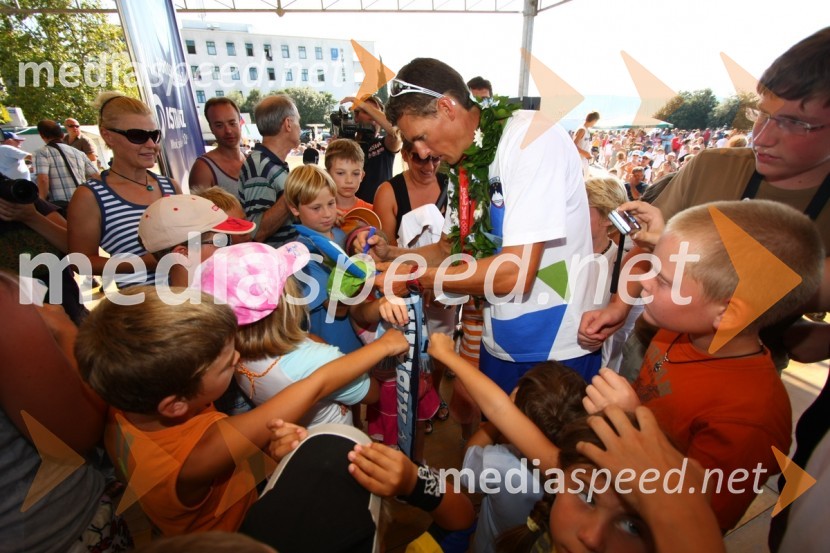 Vasilij Žbogar, olimpijski jadralecSprejem Vasilija Žbogarja v Izoli