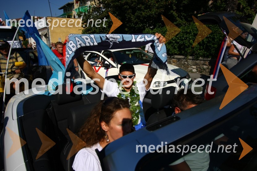 Vasilij Žbogar, olimpijski jadralecSprejem Vasilija Žbogarja v Izoli