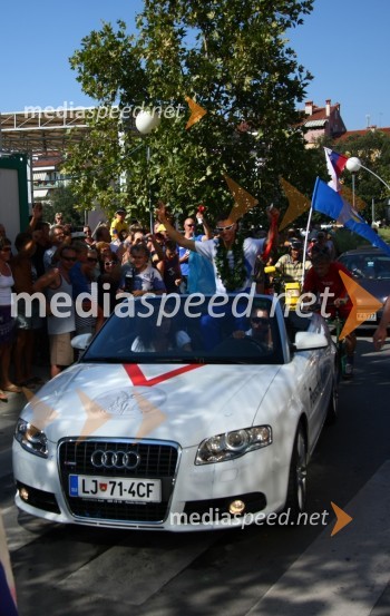 Vasilij Žbogar, olimpijski jadralecSprejem Vasilija Žbogarja v Izoli