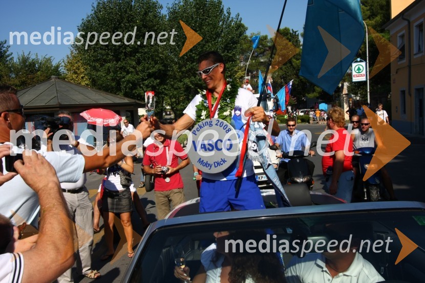 Vasilij Žbogar, olimpijski jadralecSprejem Vasilija Žbogarja v Izoli