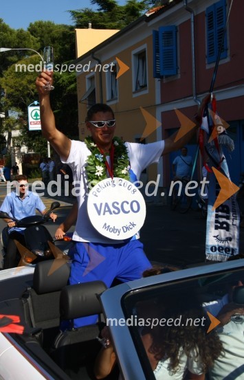 Vasilij Žbogar, olimpijski jadralecSprejem Vasilija Žbogarja v Izoli
