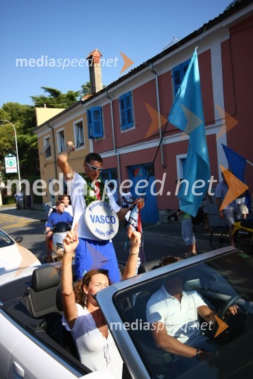 Vasilij Žbogar, olimpijski jadralecSprejem Vasilija Žbogarja v Izoli