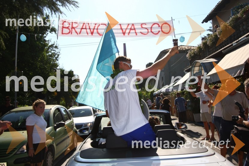 Vasilij Žbogar, olimpijski jadralecSprejem Vasilija Žbogarja v Izoli