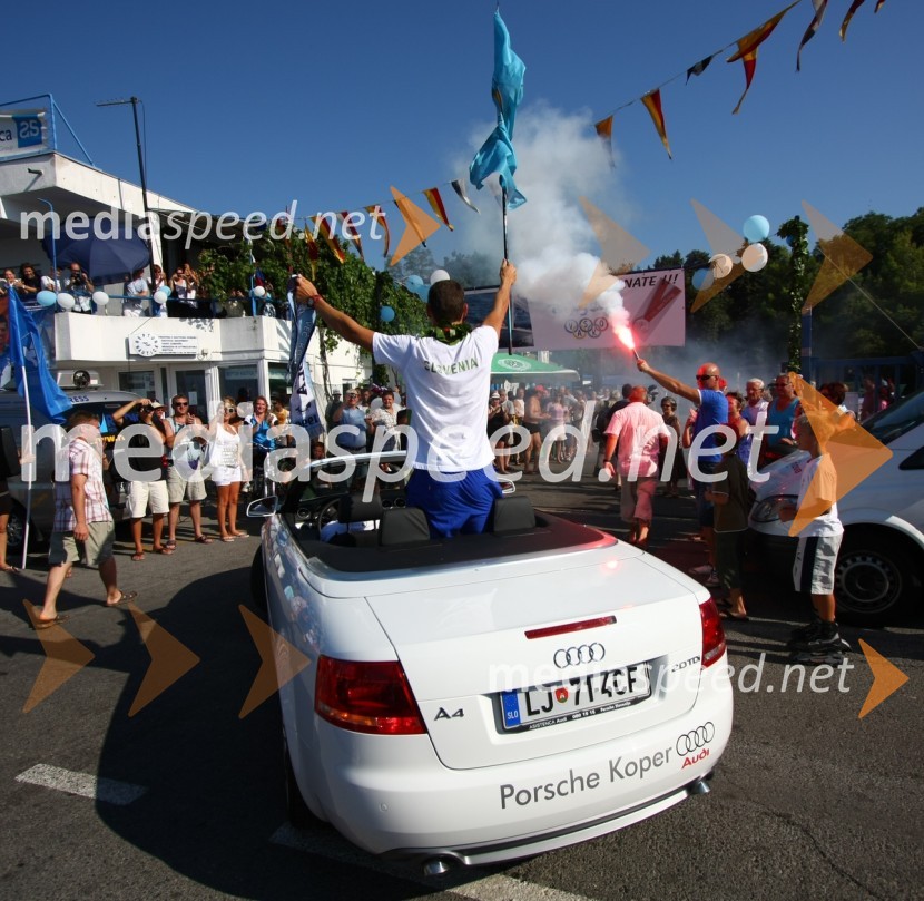 Vasilij Žbogar, olimpijski jadralecSprejem Vasilija Žbogarja v Izoli