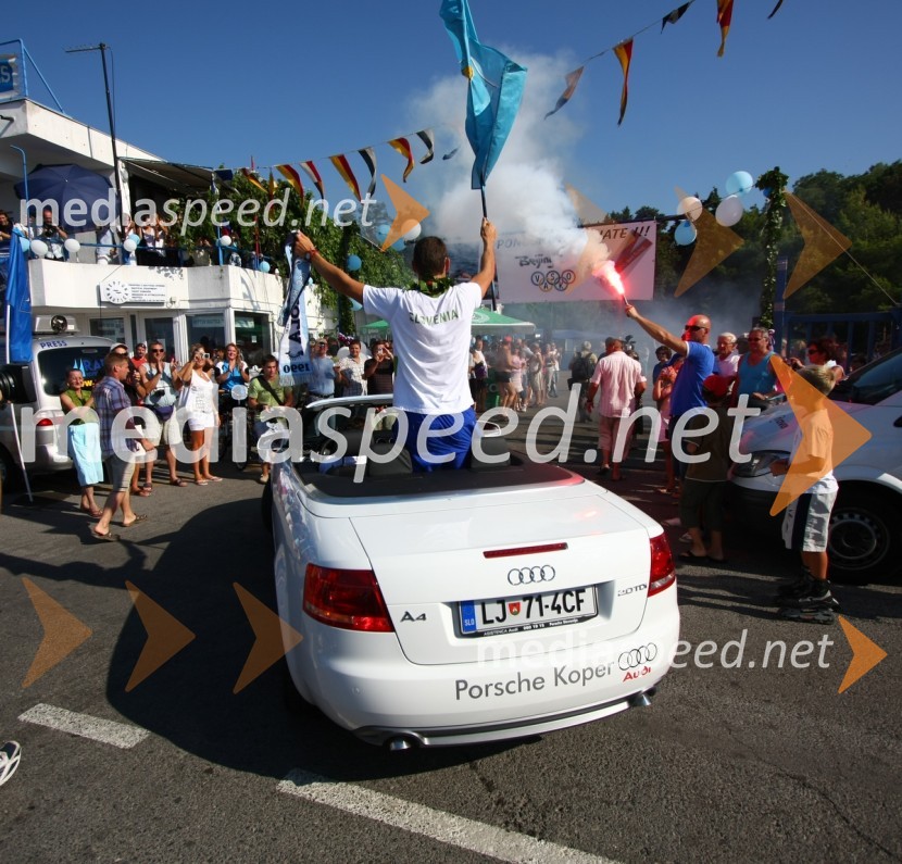 Vasilij Žbogar, olimpijski jadralecSprejem Vasilija Žbogarja v Izoli