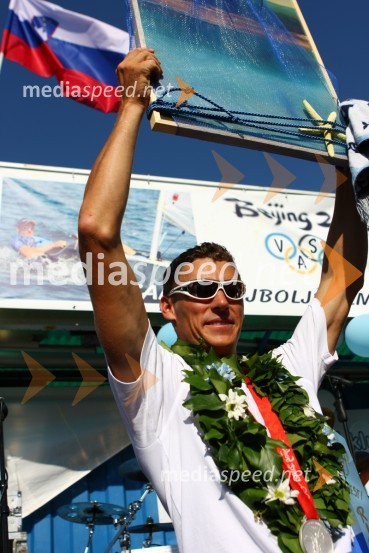 Vasilij Žbogar, olimpijski jadralecSprejem Vasilija Žbogarja v Izoli