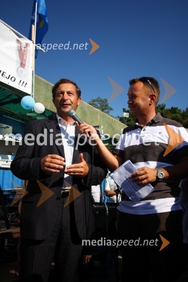 Karl Viktor Erjavec, minister za obrambo RS, in Dejan 
Jelačin, povezovalec programaSprejem Vasilija Žbogarja v Izoli