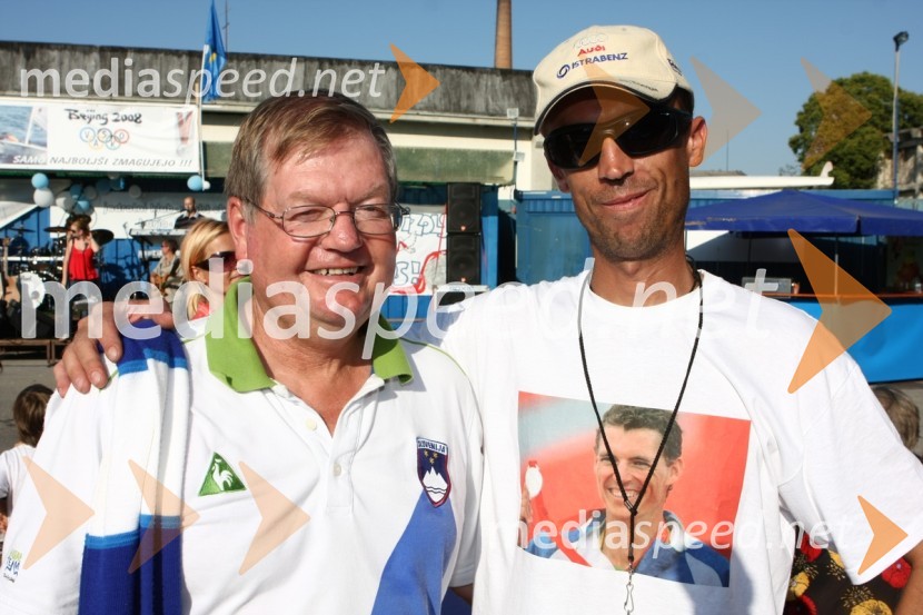 Trevor Millar, trener, in ...Sprejem Vasilija Žbogarja v Izoli