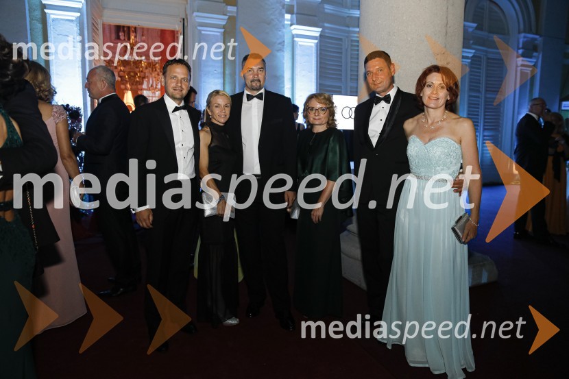  Franci Bolta, direktor znamke Audi pri podjetju Porsche Slovenija d.o.o.;  Mirjam Bolta; mag. Andrej Rihter, član uprave, Pošta Slovenije, d.o.o.;  Lilijana  Rihter;  Boris Nakov, Alset d.o.o.;  Alenka MajerAnin ples 2019