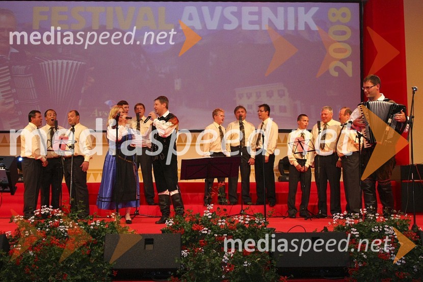 Ansambel Gašperji in moški del Mešanega pevskega zbora ŠoštanjFestival Avsenikov 2008