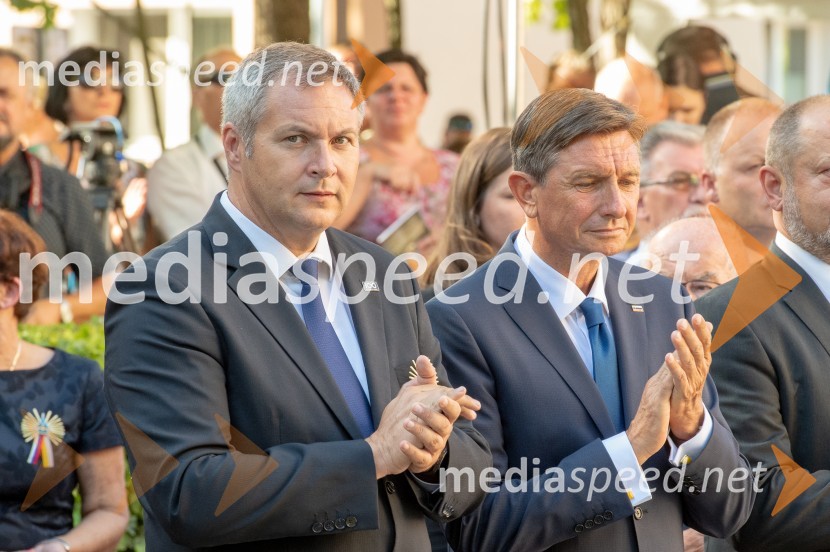 mag. Dejan Židan, predsednik Državnega zbora Republike Slovenije;  Borut Pahor, predsednik Republike SlovenijeDržavna proslava ob 100. obletnici združitve prekmurskih Slovencev z matičnim narodom