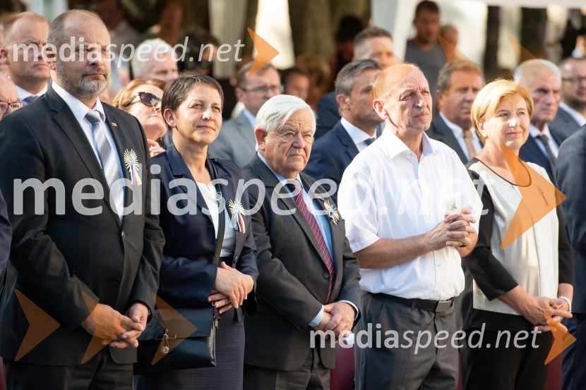  ... ;  ... ;  Milan Kučan, nekdanji predsednik Republike Slovenije;  ... ;  Ljudmila Novak, evropska poslanka, NSIDržavna proslava ob 100. obletnici združitve prekmurskih Slovencev z matičnim narodom