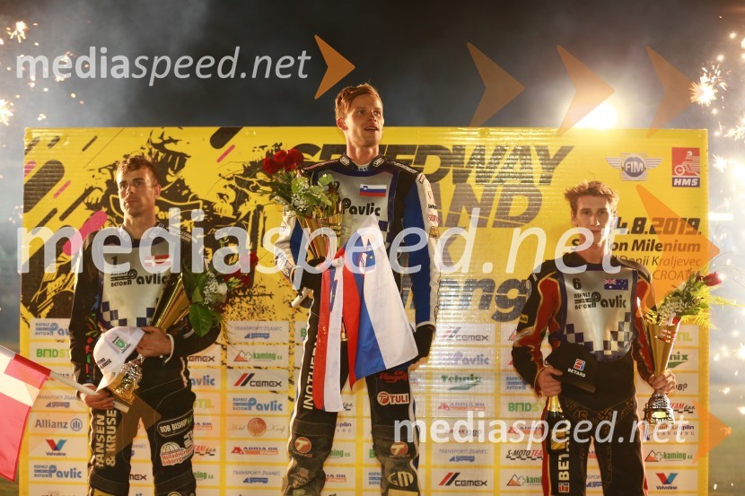  Niels-Kristian  Iversen, speedwayist (Danska);  Matej Žagar, speedwayist (AMTK Ljubljana);  Max Fricke, speedwayist (Avstralija)Žagar z zmago v Speedway Grand Prix 2020