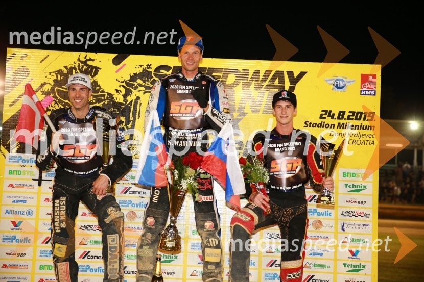  Niels-Kristian  Iversen, speedwayist (Danska);  Matej Žagar, speedwayist (AMTK Ljubljana);  Max Fricke, speedwayist (Avstralija)Žagar z zmago v Speedway Grand Prix 2020