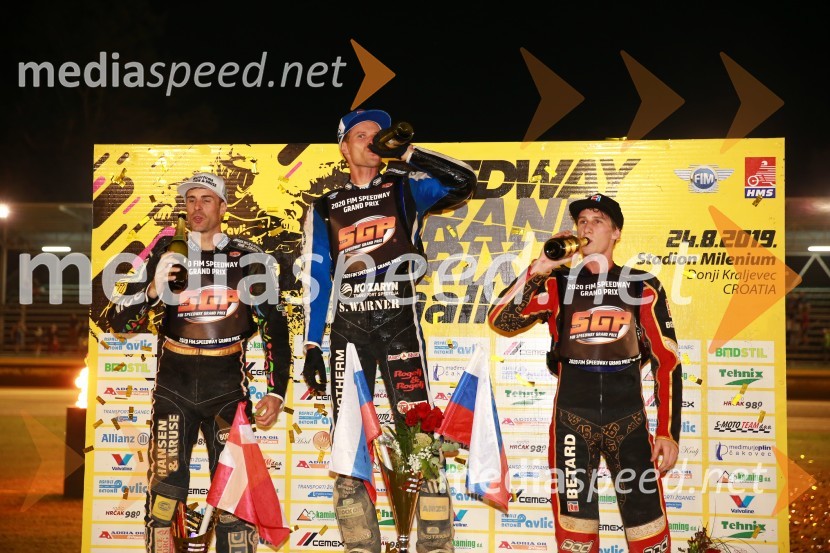  Niels-Kristian  Iversen, speedwayist (Danska);  Matej Žagar, speedwayist (AMTK Ljubljana);  Max Fricke, speedwayist (Avstralija)Žagar z zmago v Speedway Grand Prix 2020
