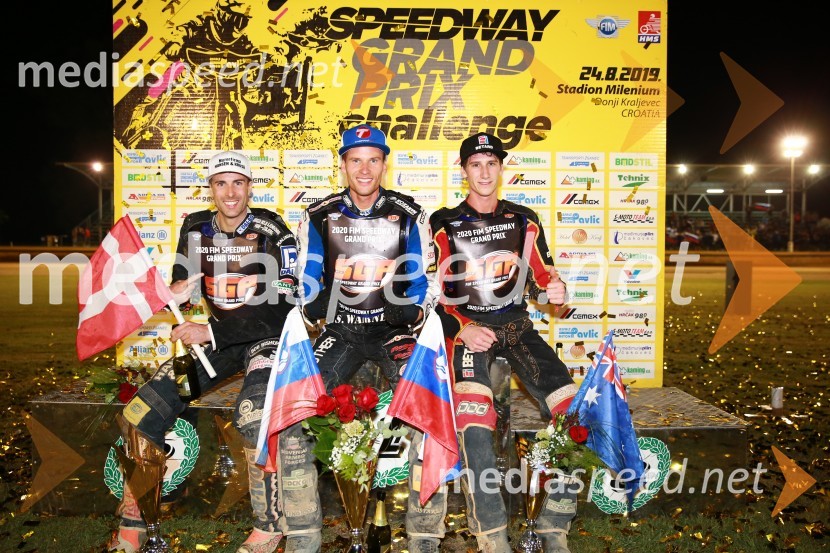  Niels-Kristian  Iversen, speedwayist (Danska);  Matej Žagar, speedwayist (AMTK Ljubljana);  Max Fricke, speedwayist (Avstralija)Žagar z zmago v Speedway Grand Prix 2020