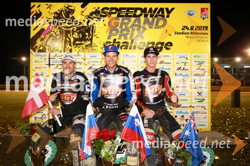  Niels-Kristian  Iversen, speedwayist (Danska);  Matej Žagar, speedwayist (AMTK Ljubljana);  Max Fricke, speedwayist (Avstralija)Žagar z zmago v Speedway Grand Prix 2020