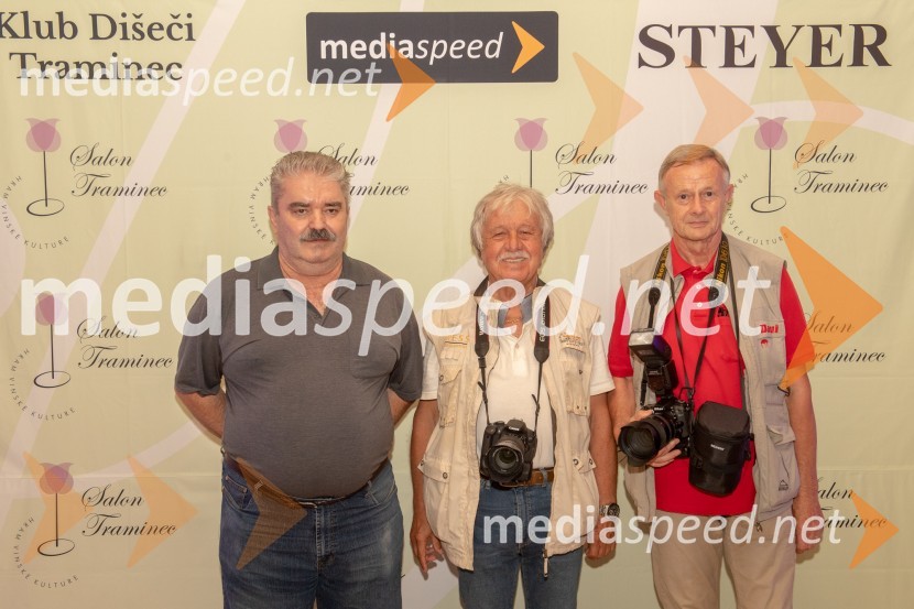 Oste Bakal, novinar ;  Rade  Bakračevič, častni konzul republike Srbije;  Dani Mauko, fotograf10. Salon Traminec 2019