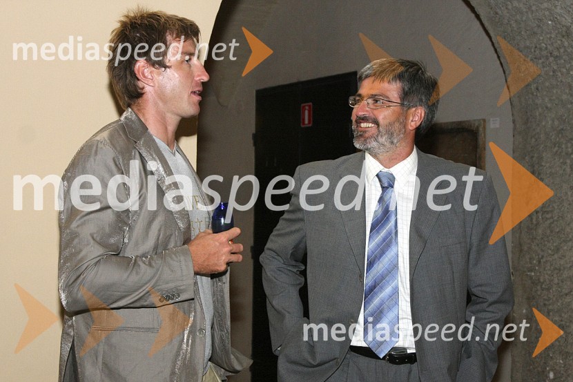 Iztok Čop, veslač in Roman Jaklič, politikSprejem slovenske olimpijske reprezentance v Ljubljani