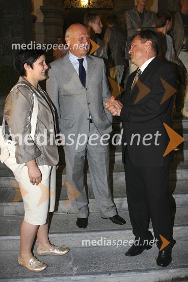 Lucija Polavder, dobitnica bronaste medalje v judu, Janez Kocjančič, predsednik OKS in Zoran Jankovič, župan LjubljaneSprejem slovenske olimpijske reprezentance v Ljubljani