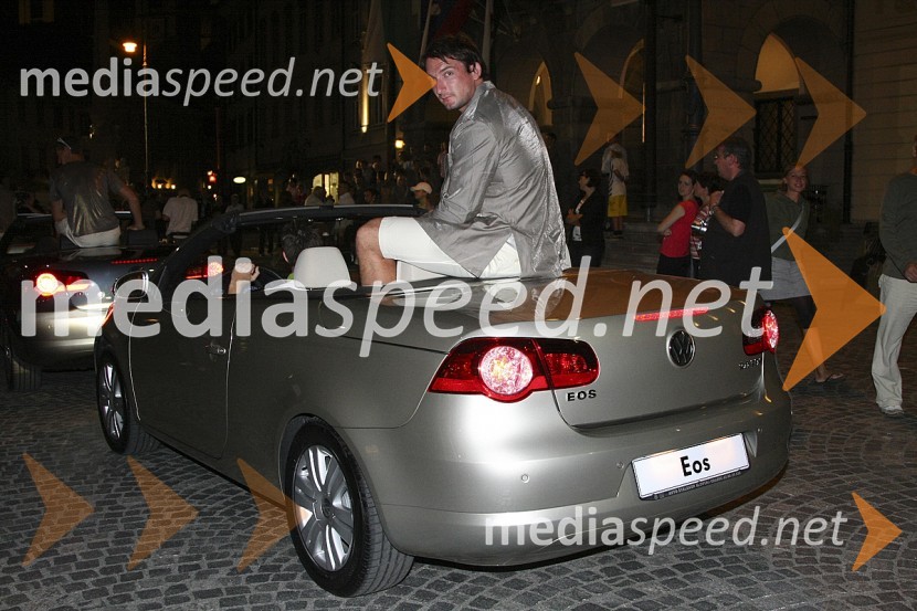 Primož Kozmus, olimpijski prvak v metu kladivaSprejem slovenske olimpijske reprezentance v Ljubljani