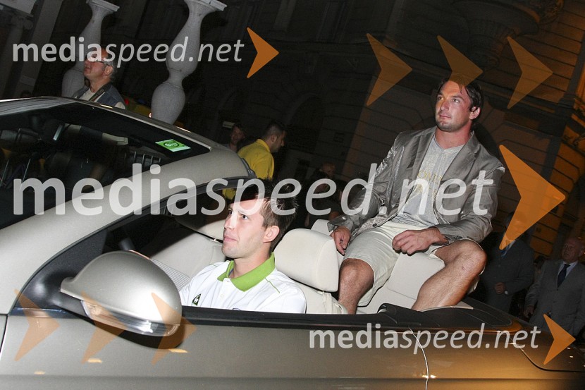 Primož Kozmus, olimpijski prvak v metu kladivaSprejem slovenske olimpijske reprezentance v Ljubljani