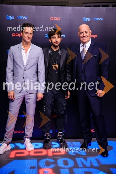  Domen Valič, igralec;  Loui Ferry, frizer;  Pavel Vrabec,  generalni direktor Pro PlusPOP Promenada 2019