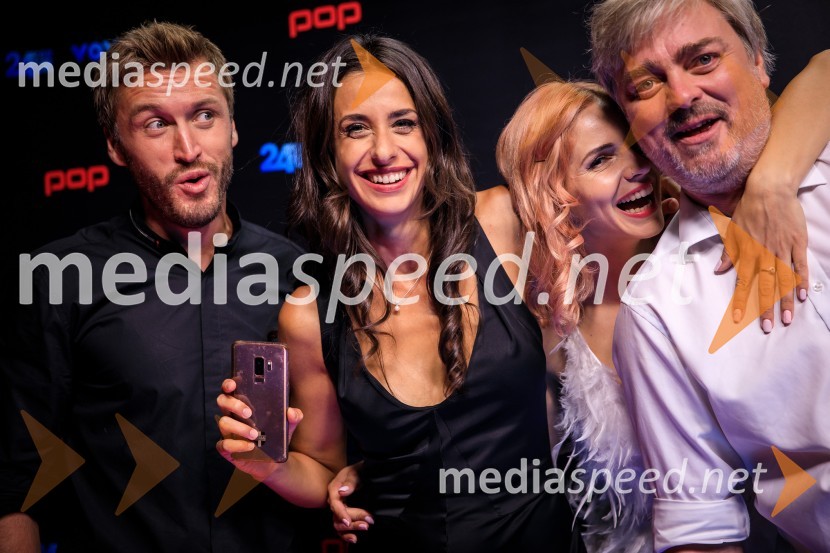 Denis Avdić, voditelj;  Lara Komar, igralka;  Lea Sirk, pevka;  Marko Miladinović - Mile, igralecPOP Promenada 2019