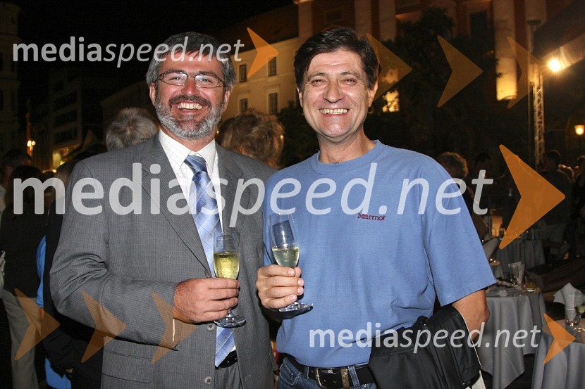 Roman Jaklič, politik in Igor Lah, nekdanji urednik šporntega programa TV SlovenijaSprejem slovenske olimpijske reprezentance v Ljubljani