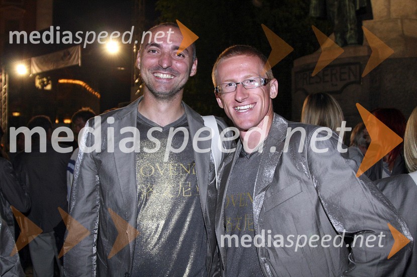 Matija Šestak, atletski trener in Matic Osovnikar, šprinterSprejem slovenske olimpijske reprezentance v Ljubljani