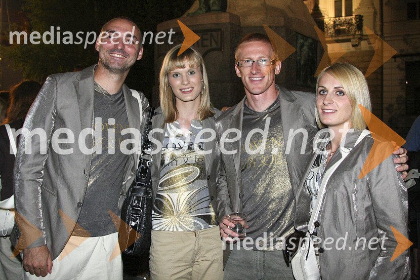 Matija Šestak, atletski trener, Pia Tajnikar, Matic Osovnikar in Sabina Veit, atletiSprejem slovenske olimpijske reprezentance v Ljubljani