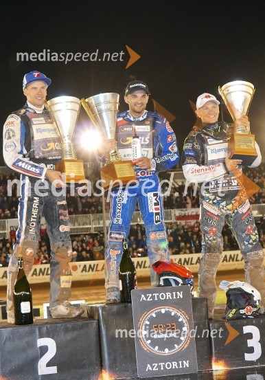  Matej Žagar, speedwayist (AMTK Ljubljana);  Bartosz Zmarzlik, speedwayist (Poljska);  Fredrik  Lindgren, speedwayist (Švedska)Žagar z drugim  mestom v danskem Vojensu privozil med osmerico v SP
