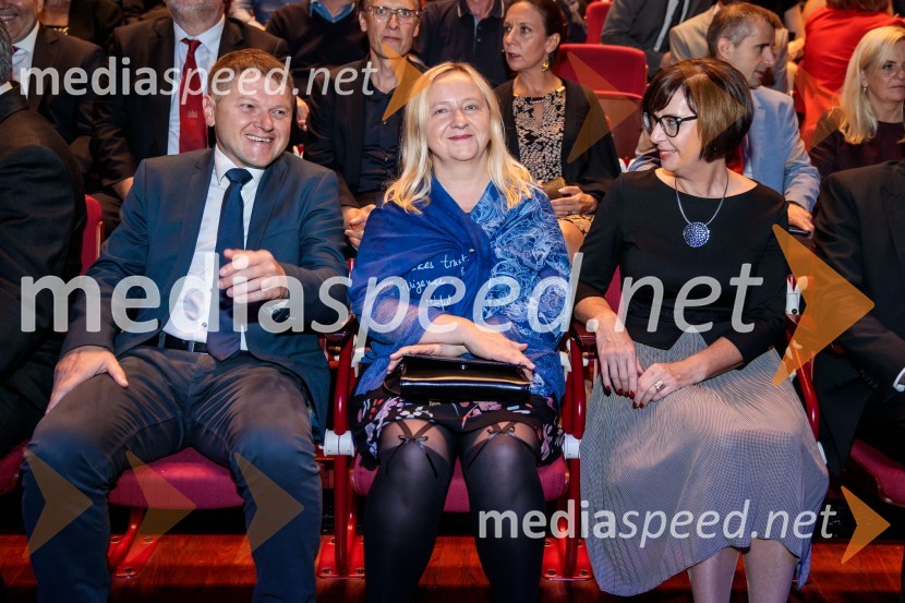 prof. dr. Matjaž Dolšek; prof. dr. Violeta Bokan Bosiljkov; doc. dr. Simona Savšek,  UL FGGProslava ob 100-letnici Fakultete za gradbeništvo in geodezijo