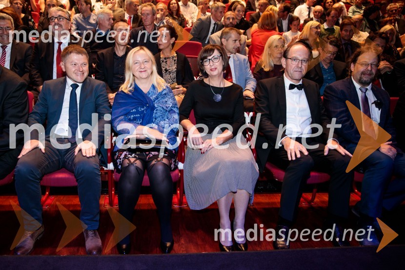 prof. dr. Matjaž Dolšek; prof. dr. Violeta Bokan Bosiljkov; doc. dr. Simona Savšek,  UL FGG; doc. dr. Samo Drobne;  Gerhard NavratilProslava ob 100-letnici Fakultete za gradbeništvo in geodezijo