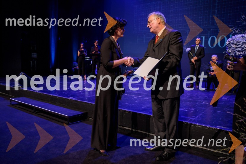  Nikolaja Podgoršek Selič, tehnična direktorica Cinkarne Celje; prof. dr. Matjaž Mikoš, dekan Fakultete za gradbeništvo in geodezijo Univerze v Ljubljani (UL FGG) Proslava ob 100-letnici Fakultete za gradbeništvo in geodezijo