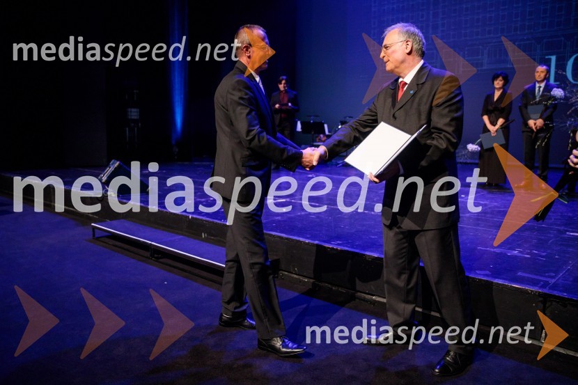  Milan Brajnik, direktor Geodetskega inštituta Slovenije; prof. dr. Matjaž Mikoš, dekan Fakultete za gradbeništvo in geodezijo Univerze v Ljubljani (UL FGG) Proslava ob 100-letnici Fakultete za gradbeništvo in geodezijo