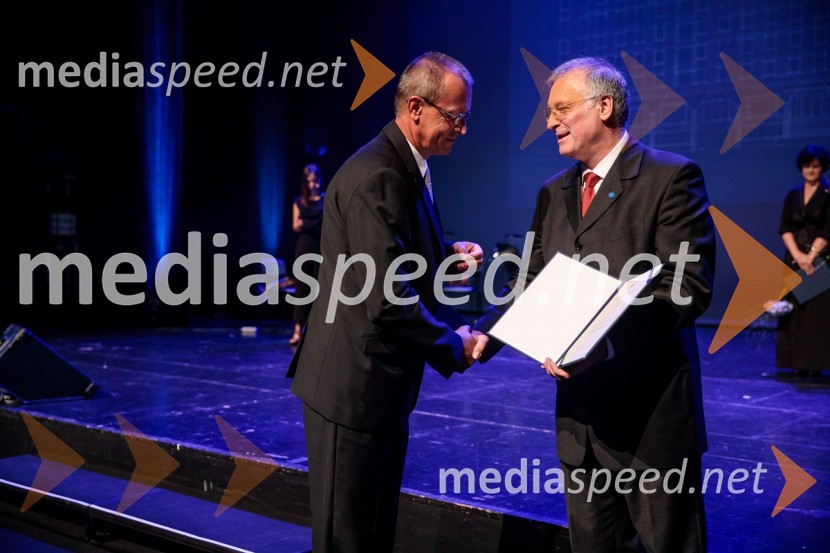  Milan Brajnik, direktor Geodetskega inštituta Slovenije; prof. dr. Matjaž Mikoš, dekan Fakultete za gradbeništvo in geodezijo Univerze v Ljubljani (UL FGG) Proslava ob 100-letnici Fakultete za gradbeništvo in geodezijo