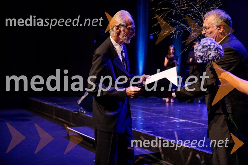 prof. dr. Rudi Rajar; prof. dr. Matjaž Mikoš, dekan Fakultete za gradbeništvo in geodezijo Univerze v Ljubljani (UL FGG) Proslava ob 100-letnici Fakultete za gradbeništvo in geodezijo