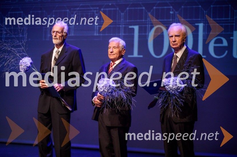 prof. dr. Rudi Rajar; prof. dr. Andrej Pogačnik, Inženirska zbornica Slovenije; prof. dr. Peter Fajfar, profesor na Univerzi v Ljubljani in član Slovenske inženirske akademijeProslava ob 100-letnici Fakultete za gradbeništvo in geodezijo