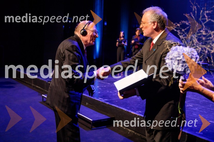 prof. dr. Erik Stubkjær; prof. dr. Matjaž Mikoš, dekan Fakultete za gradbeništvo in geodezijo Univerze v Ljubljani (UL FGG) Proslava ob 100-letnici Fakultete za gradbeništvo in geodezijo